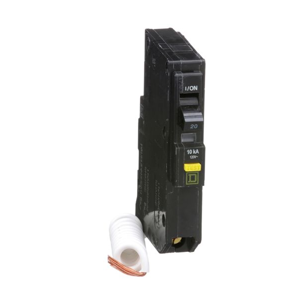 Pastilla Interruptor Termomagnético, 1 Polo, 20 A Con Protección Falla de Tierra QO120GFI Schneider Electric