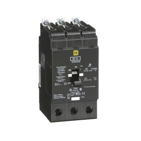 Interruptor atornillable, 3 polos, 20 A. EDB34020 Schneider Electric